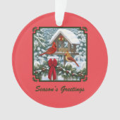 Vogelfeeder en kerstgarnalen ornament (voorkant)