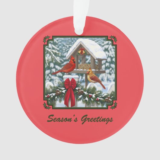 Vogelfeeder en kerstgarnalen ornament (voorkant)