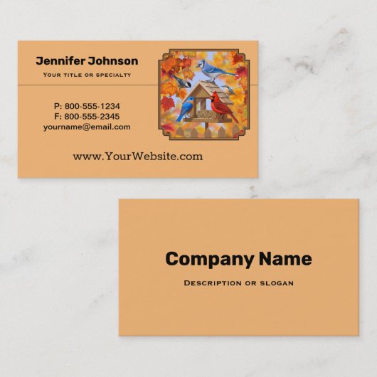 Vogelfeeder Gathering Autumn Visitekaartje (Voorkant / Achterkant)