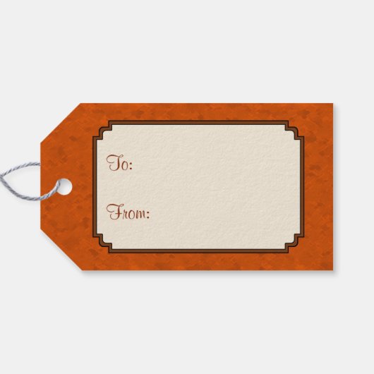 Vogelfeeder Gathering Najaar Sinaasappel Cadeaulabel (Achterkant Horizontaal)