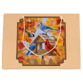 Vogelfeeder Gathering Najaar Sinaasappel Groot Cadeauzakje (Voorkant)