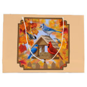 Vogelfeeder Gathering Najaar Sinaasappel Groot Cadeauzakje (Achterkant)