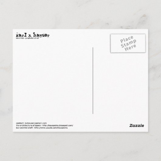 vogelflap briefkaart (Achterkant)