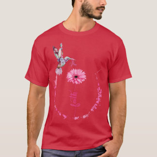 Vogelflens Roze Faith Breast Cancer Awaren T-shirt