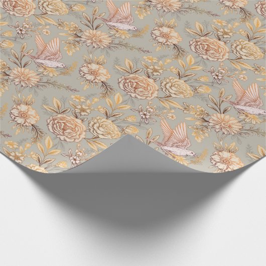 vogelflessenpatroon cadeaupapier (Hoek)