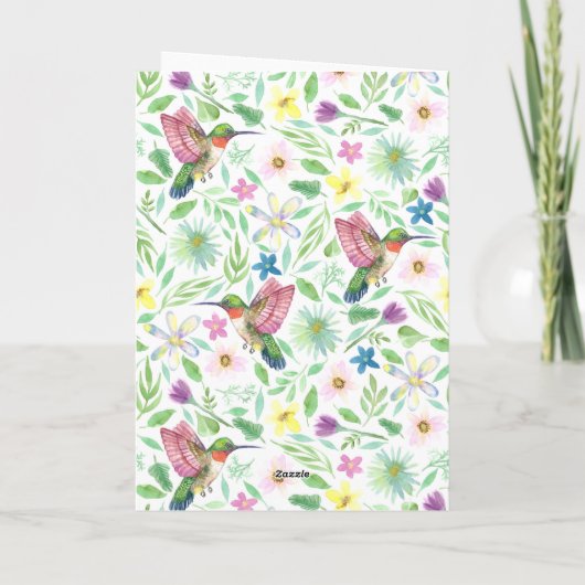 Vogelflora Birthday Kaart (Achterkant)