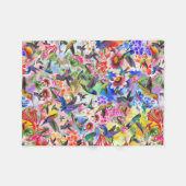 Vogelflora Fleece Deken (Voorkant (Horizontaal))