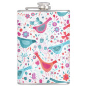 Vogelflora Waterverf Heupfles (Voorkant)