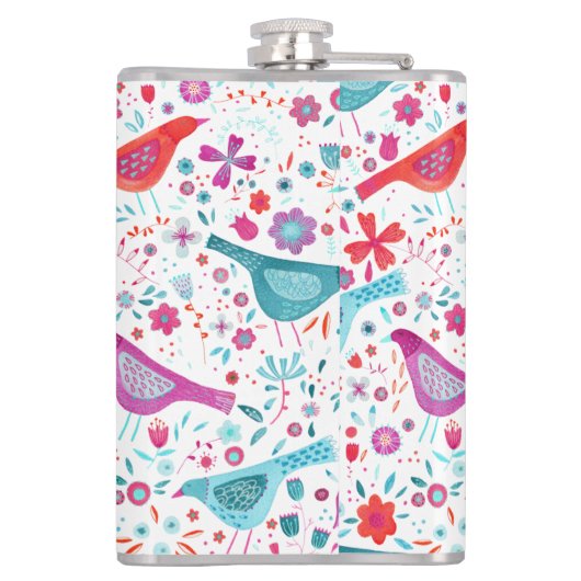 Vogelflora Waterverf Heupfles (Achterkant)