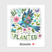 Vogelfolk kunst bloeien waar geplant Inspirerend Sticker (Vel)