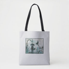 Vogelfoto Blauwgroen grijs mysterieus Tote Bag