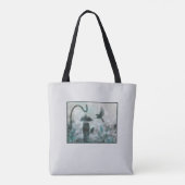 Vogelfoto Blauwgroen grijs mysterieus Tote Bag (Achterkant)