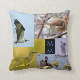 vogelfoto collage gooit kussen