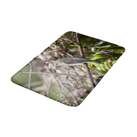 Vogelfotografie, Bohemian Waxwing Badmat (Gekanteld)