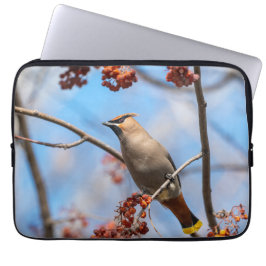 Vogelfotografie, Bohemian Waxwing Laptop Sleeve