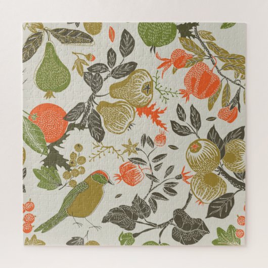 Vogelfruittuin: naadloos legpuzzel (Verticaal)