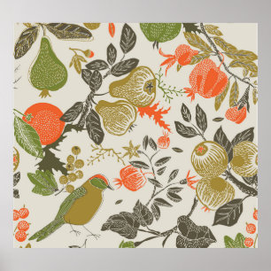Vogelfruittuin: naadloos poster