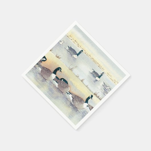 Vogelganzen Waterverf Country Rustieke Papieren Se Servet (Hoek)