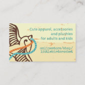 Vogelgarens van brei- en haakwerk visitekaartje (Achterkant)