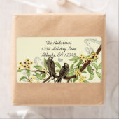 vogelgele bloemenmerken etiket (Insitu)