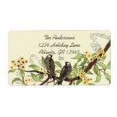 vogelgele bloemenmerken etiket (Voorkant)