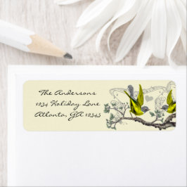  vogelgele en grijze etiketten