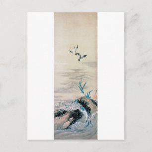 Vogelgevechten in de Mountain Stream, Hokusai Briefkaart