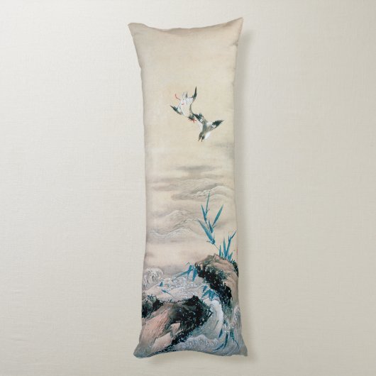 Vogelgevechten in de Mountain Stream, Hokusai Lichaamskussen (Achterkant (Verticaal))