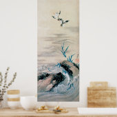 Vogelgevechten in de Mountain Stream, Hokusai Poster (Keuken)