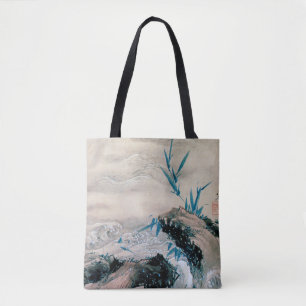 Vogelgevechten in de Mountain Stream, Hokusai Tote Bag