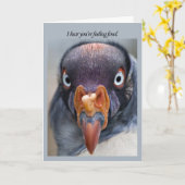 Vogelgevogelte, een hongerige gier wordt snel gezo kaart (Gele Bloem)