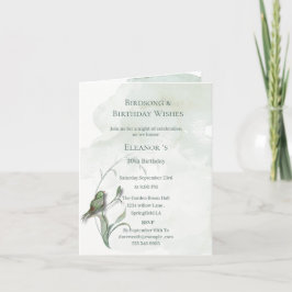 Vogelgezang en de beste wensen opgevouwen 