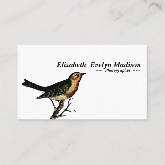 vogelgravering visitekaartje (Voorkant)