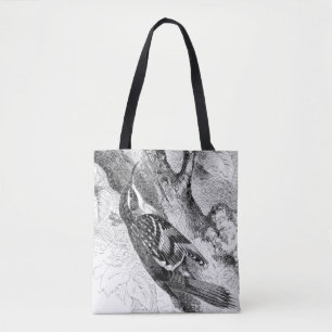 Vogelgravures - een Boomkruiper. Vogelspotter Tote Bag