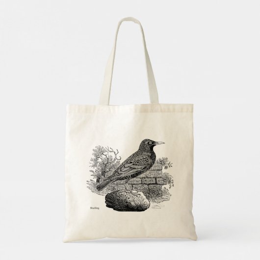 Vogelgravures - een Canvas tas (Achterkant)