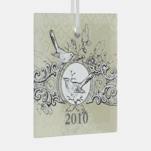  vogelgriep kerstversiering glas ornament (Voorkant Rechts)