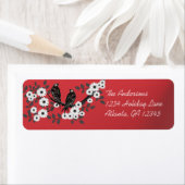  vogelgriep Witte bloemen kerstrode labels (Insitu)