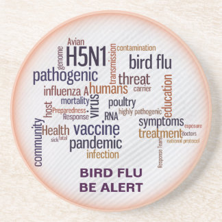Vogelgriep Word Cloud Drink Onderzetter