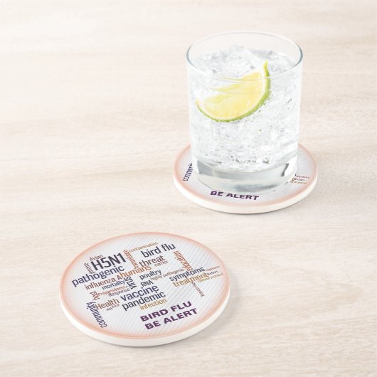 Vogelgriep Word Cloud Drink Onderzetter (Zijkant)