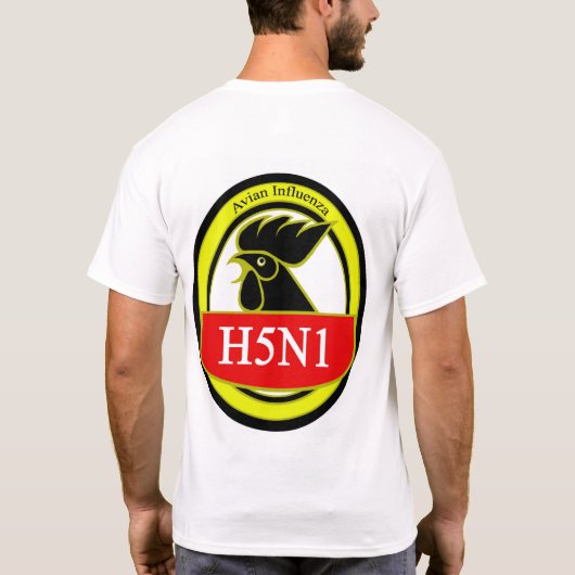 Vogelgriepontwerp 1 t-shirt (Achterkant)
