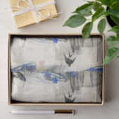  vogelgrieppapier Blauwe bloemen Tissuepapier (Geschenk)