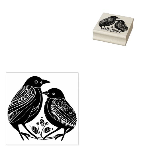 Vogelhaar Rubberstempel (Gestempeld)