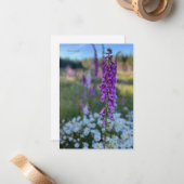 Vogelhandschoen & Daisies Notitiekaartje (Voorkant / Achterkant in situ)