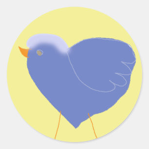 vogelhart ronde sticker