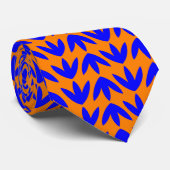 Vogelhoezen - Blauw op Sinaasappel Stropdas (Opgerold)