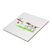 Vogelhond en fazanten tegeltje (Zijkant)