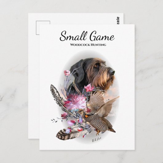 Vogelhond, houtsnip jagen briefkaart (Voorkant / Achterkant)