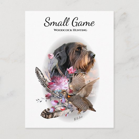 Vogelhond, houtsnip jagen briefkaart (Voorkant)
