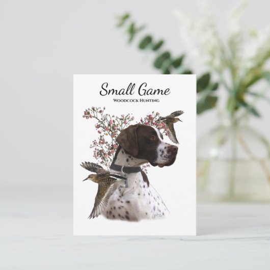 Vogelhond, houtsnip jagen briefkaart (Staand voorkant)
