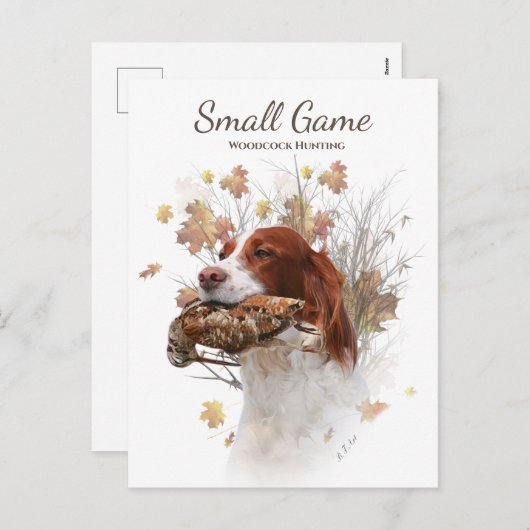 Vogelhond, houtsnip jagen feestdagenkaart (Voorkant / Achterkant)